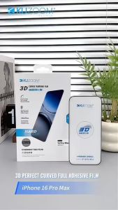 Miếng Dán Cường Lực TRONG SUỐT FULL [Không Lẹm Viền] KUZOOM 3D cho iPhone 16 Pro Max / 16 Pro / 16 Plus / 16 - HÀNG CHÍNH HÃNG