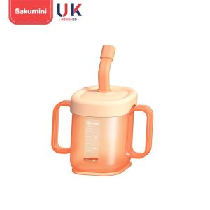 Sakumini Curve Straw Cup Traning Gelas Minum Sedotan Anak