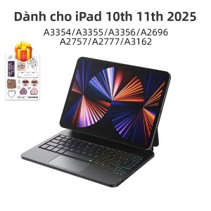 Bàn Phím Slimline Magic Với Smart Cover Dành Cho iPad Pro 11 12.9 2018-2022 Air 4 5 Tương Thích Với Thế Hệ 10 Thế Hệ 11 A16 2025 Air 11 13 M2 M3.