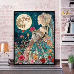 500/1000/1200/2000PCS Jigsaw Puzzle Beauty Girl With Flowers Woman Portrait Floral Art For Adults Family Fun Brain Teaser Gift