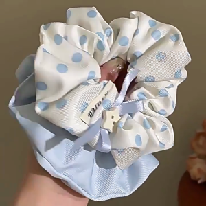 Cột Tóc Scrunchies Xanh Chấm Bi Pastel Dễ Thương Nhẹ Nhàng Tiệm Quà An Yên Phụ Kiện Tóc Nữ Xinh