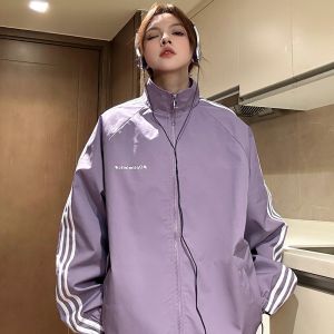 HetingHOME | Hetinghome American Style Sportswear Loose Mens Jacket Couples Love Transfer Autumn Trendy Brand Outerwear Polyester Fabric