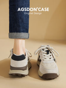 Agsdon Womens Casual Shoes 2025 New Autumn Thick Bottom Heightening Dad Shoes Sports Shoes Deqin Womens Shoes Agn