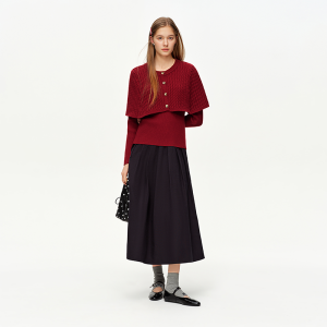 DUSHU | Retro Cable Knit Detachable Womens Set