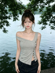 ZHILU | Áo Camisole Dáng Không Đối Xứng Góp Phần Tạo Dáng