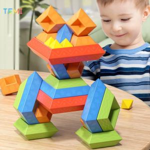 TEMI Large particle versatile building block tower assembly toy childrens puzzle game pyramid baby toy