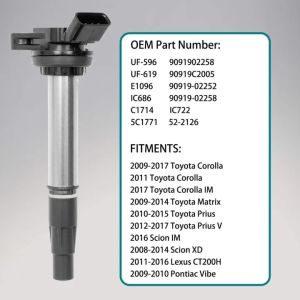 TOYOTA คอยล์จุดระเบิด คอยล์หัวเทียน ALTIS (อัลติส) ปี 2008-2018 / PRIUS ปี 2010-2018 เครื่อง ดูโอ้ คอยล์จุดระเบิดไฟฟ้า （90919- 02258)