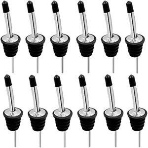 12PCS Stainless Steel Liquor Pour Spouts Set - Silicone Wine Bottle Spout and Liquor Pourers Dust Caps Covers
