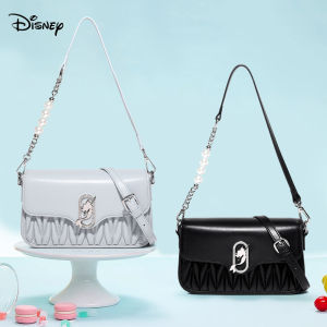 Disneys official authentic mermaid series fun fashion womens bag blue black off-white leather bag cute shoulder bag large capacity messenger bag
