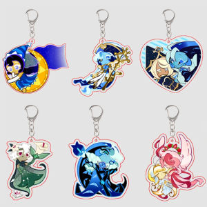 Bandai | For Game Cookie Run Moonlight Black Sapphire Shadow Milk White Lily Pure Vanilla Acrylic Keychain Backpack Pendant Festival Gift