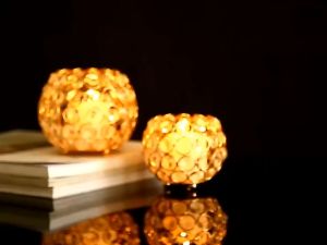 Tempat Lilin Crystal Tea Light Candle Holder Centerpiece