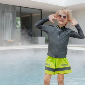 toswim | Sleeved Childrens Sun-Proof Quick-Dry Thermal Spring Dedicated Swimsuit