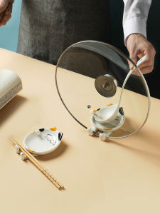 ชั้นวางหม้อเซรามิกลายการ์ตูนใช้ในบ้านชั้นวางไม้พายที่วางตะเกียบแบบชิ้นเดียวชั้นวางช้อนอุปกรณ์วิเศษสำหรับวางหม้อในห้องครัว BR