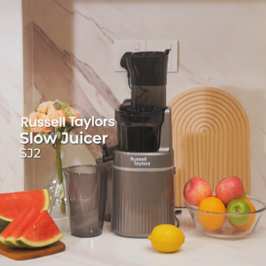 Russell Taylors Masticating Cold Press Slow Juicer Whole Fruit Large 80mm Wide Feeding Tube SJ2