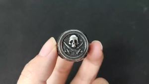 Vintage Unique Double Knife Pirate Skull Ring Gothic Stainless Steel Skull Ring for Men Boys Amulet Jewelry Gift Dropshipping