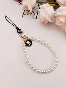 Short Pearl Handmade Beads Rose Flower Mobile Phone Pendant Lanyard Bracelet Strap Earphone Case Keychain Drop Prevention Rope