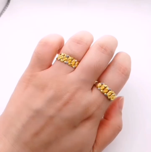 Yon Hing Cincin Lipan Pasir Bajet 2 Tone Saiz 9 9.5 10 10.5 11 11.5 12.5 13 14 14.5 15 16 16.5 19.5 20 20.5 21 Emas 916