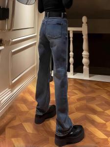 High Waist Stretchy Straight Leg Jeans Womens plus Size Autumn Fashion Slimming Long Leg Effect Smoke Tube Denim Pants