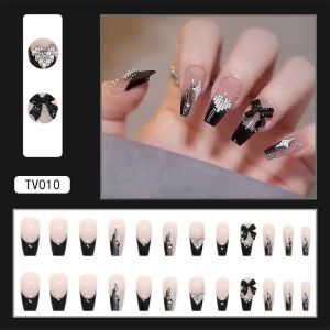 COD【FREE Jelly Glue】24Pcs Fake Nails Set with Glue French False Nails Solid Color Nail Art