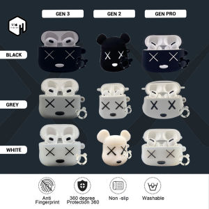 Case Airpods PRO Gen 2 Gen 3 3D Casing Motif White Lucu Premium Silikon Softcase Earphone Pelindung Anti Debu Safety