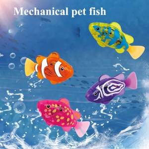 1/4pcs Children Electronic Fish Summer Bath Toys Pet Toys Swimming Robot Fish with LED Light Kids Water Swim Pool Bathtub Toy