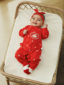 aqpa | Bodysuit Trẻ Em Chúc Mừng Năm Mới Thêu