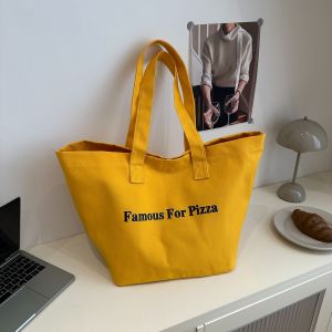 Large Capacity Canvas Tote Bag Womens Handheld Commuter Bag Simple Stylish Single Shoulder Bag Candy Color Trendy Match