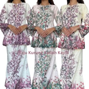 Baju Kurung Kedah Kayla Full Lining Kain Potongan Mermaid By Galeri Tijaani