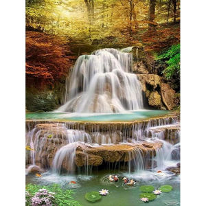 Scenic Waterfall Landscape Artwork Jigsaw Puzzle 500/1000/1200/2000PCS Stress Relief Puzzle Wall Art Decor Gift