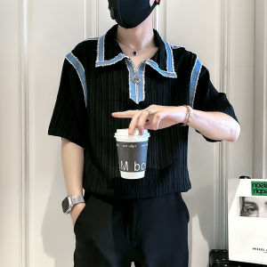 Áo Thun Nam Tay Ngắn Khóa Kéo Thời Trang Mùa Hè 2025 Áo Thun Nam Dáng Rộng Cổ Polo Màu Trơn Hợp Thời Trang