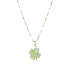 ZHENGZHAO | Lucky Four-Leaf Clover Resin Pendant Necklace
