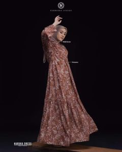 HARUKA DRESS By Nadheera luxury Dress gamis Muslim Rayon motif busui wudhu frendly Fashion muslimah simpel terbaru