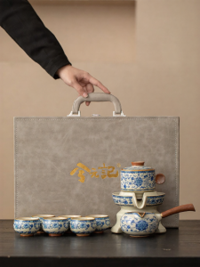 XIYUANJI | Automatic Blue and White Porcelain Teaware Set