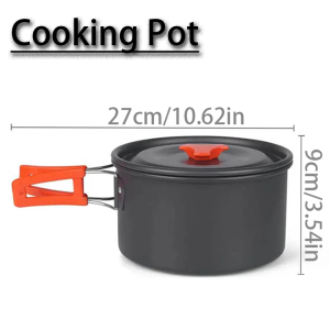 1PCS Camping Cookware Kit Outdoor Cooking Set Aluminum Pot Equipment Travel Tableware Kitchen for Hiking Picnic BBQ