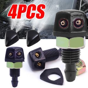 4PCS ใหม่ GM กระจกหน้าปัดน้ำฝนทำความสะอาดหัวฉีดสองหลุม Outlet กระจกหน้ารถล้างอุปกรณ์สเปรย์น้ำ