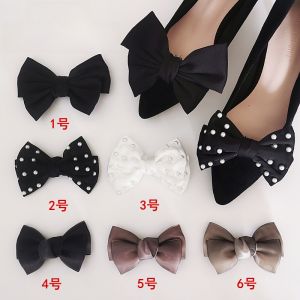 Detachable Silk Ribbon Butterfly Knot Shoe Flower Clip Decorative Accessory for Womens Shoes Versatile Shoe Buckle Decoration