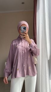 ARVIKA KEMEJA LIPIT BORDIR RAYON TWILL