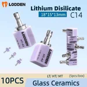 10pcs LODDEN Dental Lithium Disilicate(Glass Ceramic) C14 LT/HT/MT for CAD CAM Dental Lab Materials Milling System