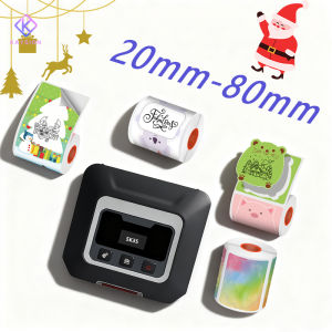 Máy In Nhiệt Cầm Tay KAYSION 20-80mm Với 4 Cuộn Giấy Nhãn Giao Diện Bluetooth BT Mã Vạch Cầm Tay Máy Tạo Nhãn Dán Cho Android iOS