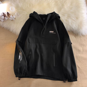 American High Street Parka Outdoor Jacket Coat Womens Loose Plus Size Ladies Plus Size 100.00kg Couple Hoodie Polo Collar Jacket