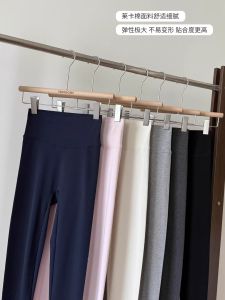 High Waist Slim Fit White Lycra Cotton Flat Weave Thin Leggings Organic Cotton Casual Nine Point Elasticity Large Size