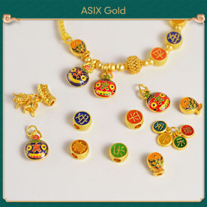 ASIX GOLD 24K 18K ทองชุบไม่หมองไม่หลุดล่อนเครื่องรางคลัวซอนน์สัตว์เงินนำโชคจี้DIYอุปกรณ์สร้อยข้อมือปัดสันติสุขความสุขเพชรพลอยแฟชั่นของขวัญทนทาน