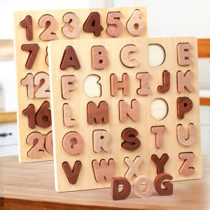 Educational Wooden Puzzle Number and Alphabet Board for 3 Year Olds