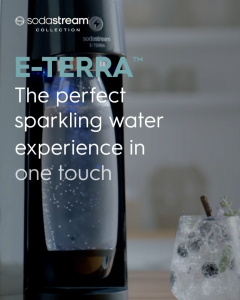 SodaStream E-Terra Electric Sparkling Water Maker One-Touch Carbonation Soda Maker Soft Drink Maker