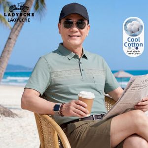LAOYECHE | Breathable and Comfortable Polo Shirt for Middle-aged and Elderly Men Short Sleeves