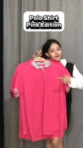 PoloShirt PINK / Polo Shirts Wangki / Kaos Kerah Polos Kombinasi Pria Wanita