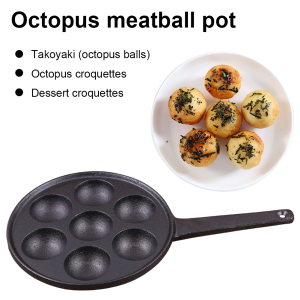 【Homelements】7-Holes Octopus Ball Maker Non Stick Takoyaki Maker Octopus Ball Plate Home Cooking Baking Forms Mold Tray Kitchen Tools