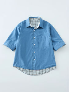 OUMULONG | Two-Way Wear Plaid Turn-Down Collar Breathable Casual Shirt