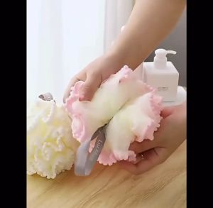 BB7 - Spons Mandi Pearl Bahan Lembut Spon Mandi Mutiara Flower Shower Puff
