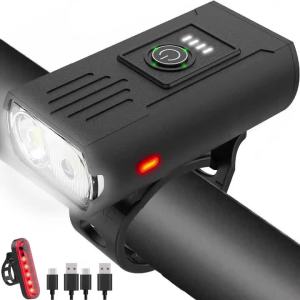 Bicycle Headlight LED Bike Front Light Type-C Rechargeable Bike Lamp Ultralight Handlebar Lights Waterproof Cycling Flashlight